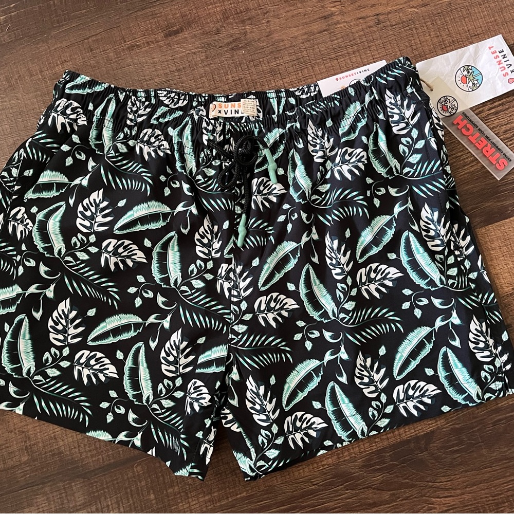 Sunset x Vine swim trunks